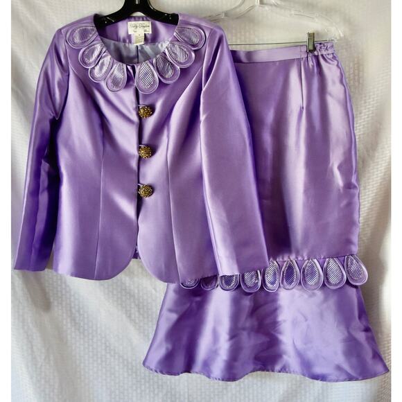 Tally Taylor Embellished Church, Wedding, Special Event 2pc Jacket/Skirt Set 8 - Picture 2 of 6